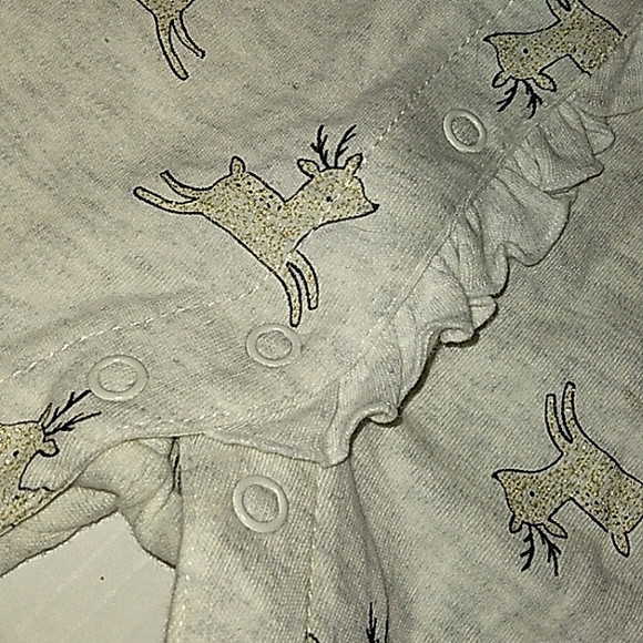 Tis The Season' For Adorable sparkly Reindeer infant Carters Layette Sleeper☆ - Picture 9 of 11